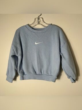 Nike Pullover Toddler Kids 3T Crewneck Sweatshirt Blue Center Swoosh Fleece